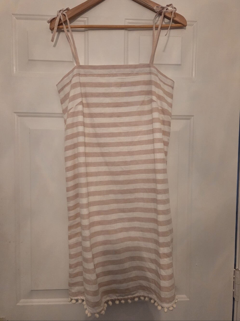 J Crew Spaghetti Tie Strap Pom Pom Dress Sz Small New Without Tags